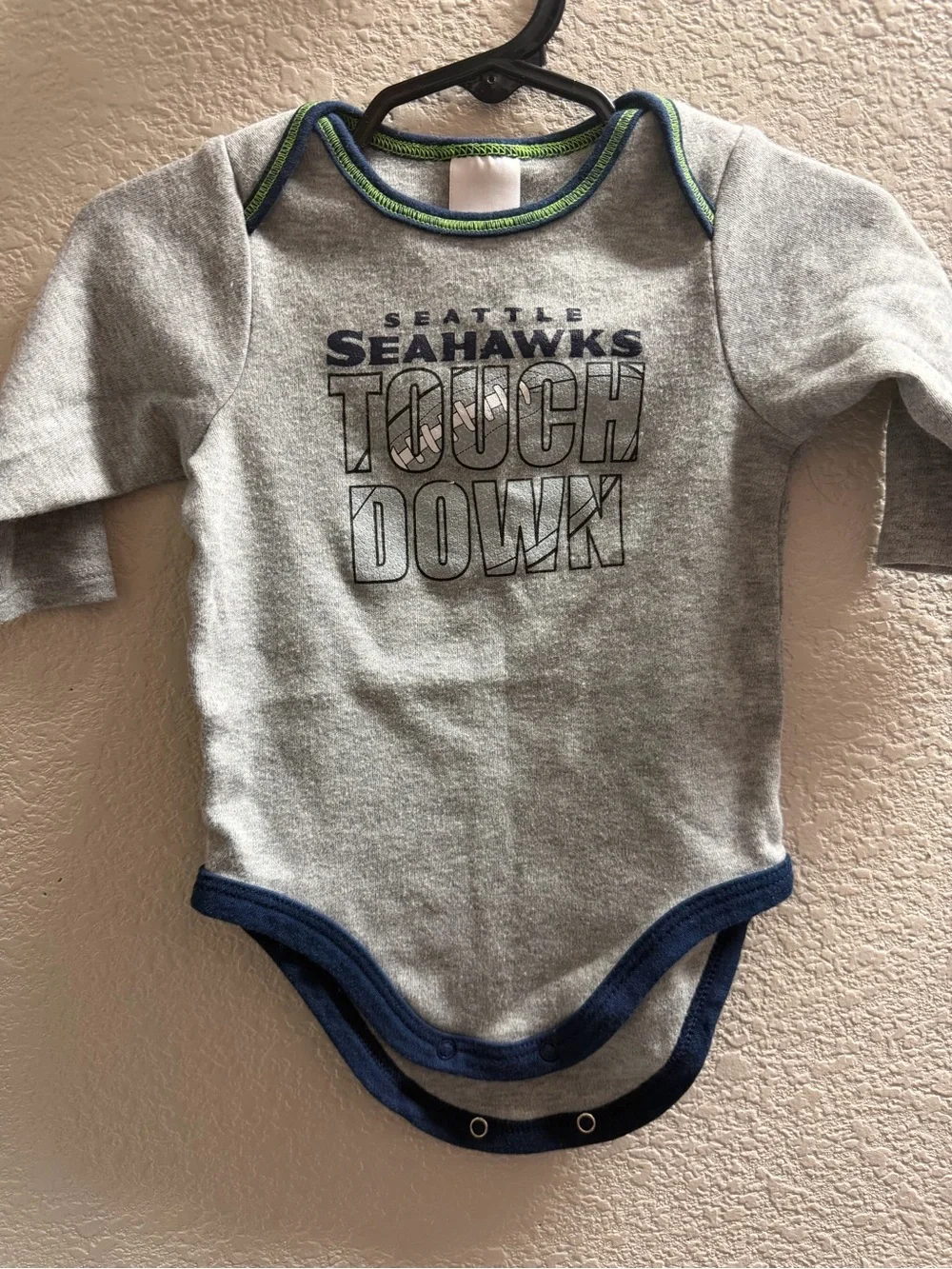 NFL Seattle Seahawks Gray & Navy Baby Bodysuit